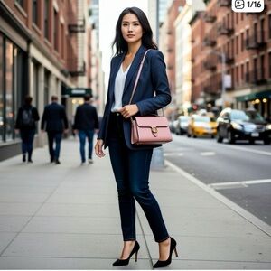 Gucci Pink Dollar Calfskin Interlocking G Leather Shoulder Handbag Pink Leather